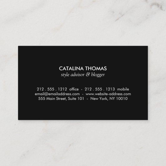 Carte De Visite Retro Mod Rose or et Motif blanc (Dos)