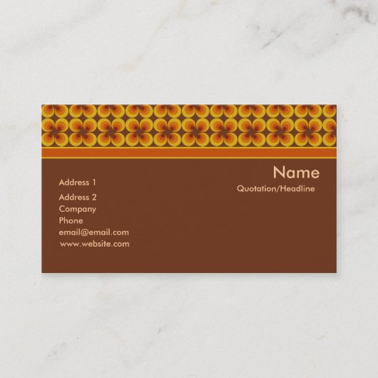 Carte De Visite Rétro MODÈLE vintage (Devant)