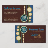 Carte De Visite Retro moderne avec Logo ou Photo Business par (Devant / Derrière)