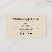 Carte De Visite Retro Moderne Méditoriale Grace Life Entraîneur, H (Dos)