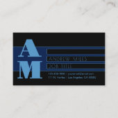 Carte De Visite Rétro-moderne Monogramme & Formes & Couleurs modif (Devant)