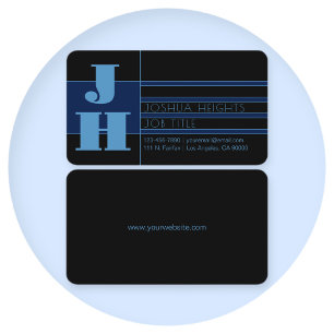 Carte De Visite Rétro-moderne Monogramme & Formes et couleurs modi