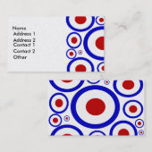 Carte De Visite Rétro motif de cercle d'années '60 de mod (Devant / Derrière)