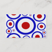 Carte De Visite Rétro motif de cercle d'années '60 de mod (Dos)