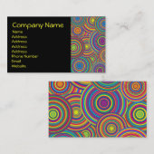 Carte De Visite Rétro motif de cercles d'arc-en-ciel (Devant / Derrière)