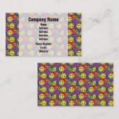 Carte De Visite Rétro motif de hippie de visages (Devant / Derrière)