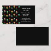 Carte De Visite Rétro motif floral folklorique (Devant / Derrière)