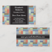 Carte De Visite Rétro motif géométrique d'architecture élégante (Devant / Derrière)