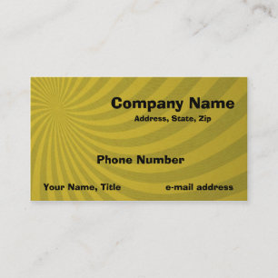 Carte De Visite Rétro motif jaune de remous