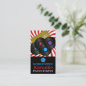 Carte De Visite Retro Music Design, Karaoke Event Organizer (Debout devant)