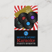 Carte De Visite Retro Music Design, Karaoke Event Organizer (Devant)