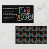 Carte De Visite Rétro néon de Las Vegas (Devant / Derrière)