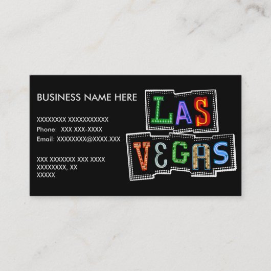 Carte De Visite Rétro néon de Las Vegas (Devant)