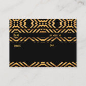 Carte de visite rétro noir et or exotique Profil (Dos)