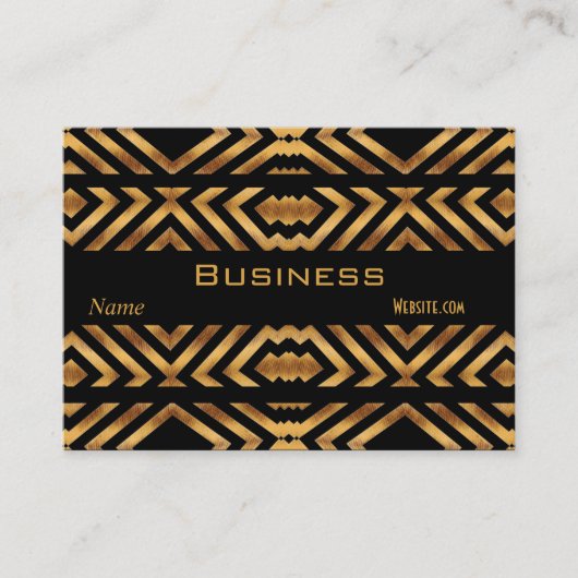 Carte de visite rétro noir et or exotique Profil (Devant)