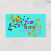 Carte De Visite Rétro oiseau et fleurs (Dos)