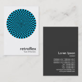 Carte De Visite Retro Op Art - Ciel bleu et noir (Devant / Derrière)