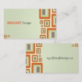 Carte De Visite Rétro orange (Devant / Derrière)