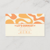 Carte De Visite Retro Orange 70s Boho Groovy Funky Trendy Fun (Dos)