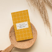 Carte De Visite Retro Orange À damiers Stripes Branché Boho Amusan