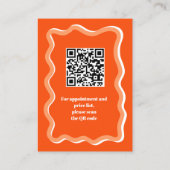 Carte De Visite Retro orange courbe squiggle ondulé beauté (Dos)