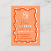 Carte De Visite Retro orange courbe squiggle ondulé beauté (Devant)
