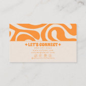 Carte De Visite Retro Orange Cream 70s Boho Groovy Funky Trendy (Dos)
