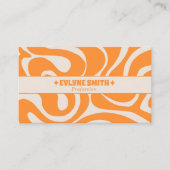 Carte De Visite Retro Orange Cream 70s Boho Groovy Funky Trendy (Devant)