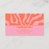Carte De Visite Retro Orange Pink 70s Boho Groovy Funky Trendy (Dos)