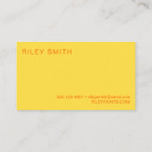 Carte De Visite Retro Orange rose jaune Abstrait design tendance (Dos)