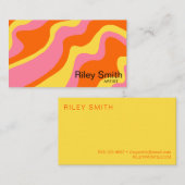 Carte De Visite Retro Orange rose jaune Abstrait design tendance (Devant / Derrière)