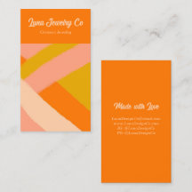 Retro Painted Abstract Crossed Lines Orange Blank