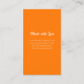 Carte De Visite Retro Painted Abstract Crossed Lines Orange Blank (Dos)