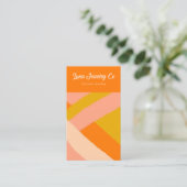 Carte De Visite Retro Painted Abstract Crossed Lines Orange Blank (Debout devant)