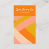 Carte De Visite Retro Painted Abstract Crossed Lines Orange Blank (Devant)