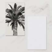 Carte De Visite Rétro palmier tropical d'île en noir et blanc (Devant / Derrière)