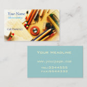 Carte De Visite rétro papeterie des années 1960 (Devant / Derrière)