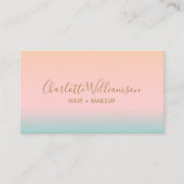 Carte De Visite Retro Pastel rose Gradient Chic Élégant Monogramme (Devant)
