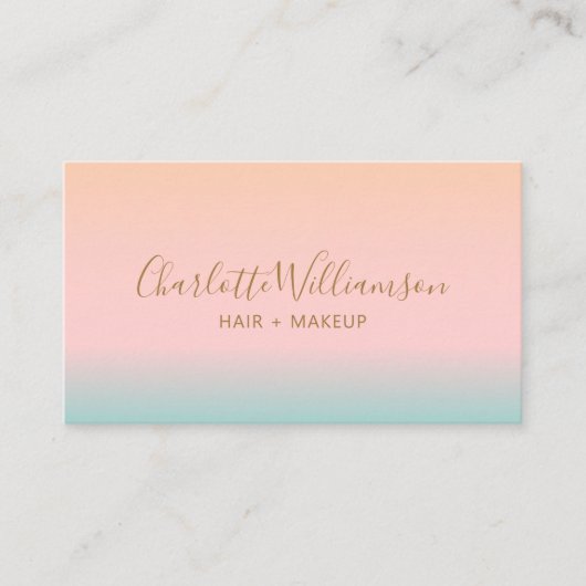 Carte De Visite Retro Pastel rose Gradient Chic Élégant Monogramme (Devant)