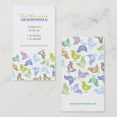 Carte De Visite Retro Pastels Blue Purple Chicks Motif Whimsical (Devant / Derrière)
