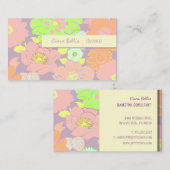 Carte de visite rétro, pavot pastel (Devant / Derrière)