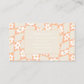 Carte De Visite Retro Peach Fuzz À damiers Daisy (Dos)