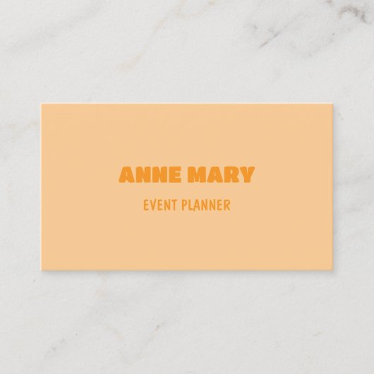 Carte De Visite Retro Peach OrangeModern Chic Girly Professional (Devant)