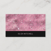 Carte De Visite Rétro Pink Disco Ball Mirror | Code QR (Devant)