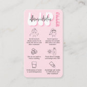 Carte De Visite Retro Pink Logo Lip Filler Instructions (Devant)