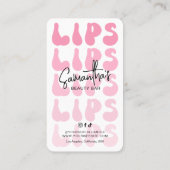 Carte De Visite Retro Pink Logo Lip Filler Instructions (Dos)