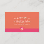 Carte De Visite Retro Pink Orange Geometric Modern Monogram (Dos)