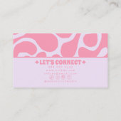 Carte De Visite Retro Pink Pastel 70s Groovy Funky Girly Trendy (Dos)