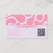 Carte De Visite Retro Pink Pastel QR Code 70s Groovy Girly Trendy (Dos)