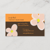 Carte De Visite RETRO PINK PLUMERIAS/do-it-yourself COULEUR ARRIÈR (Dos)